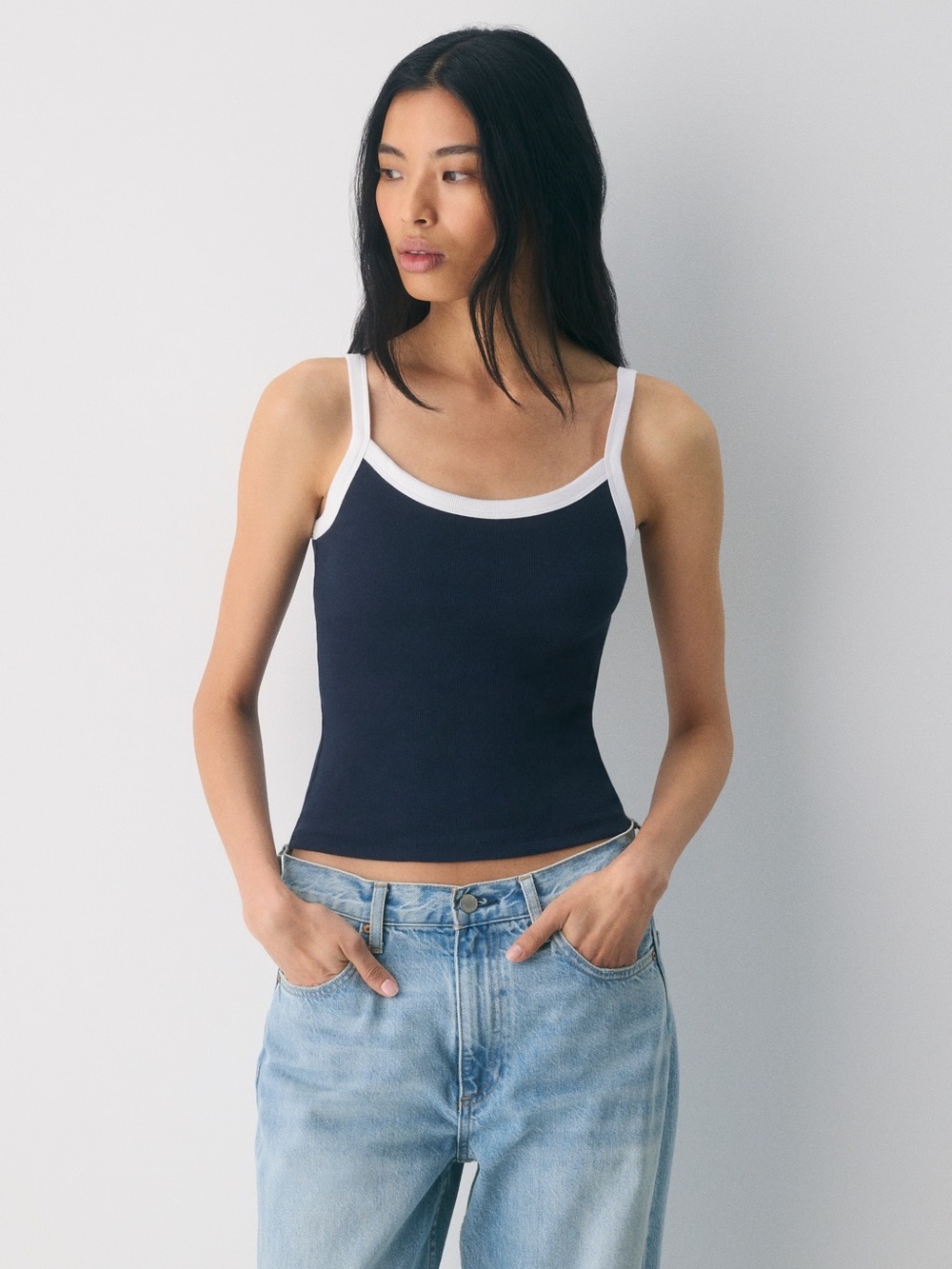 Aritzia Homestretch Waist Cami Vintage Navy Chrome size XS